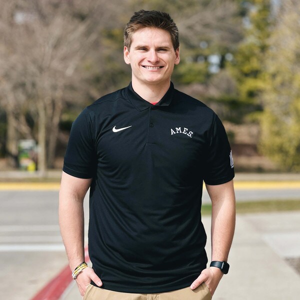 Nike® Ames 5-Bar Black Polo